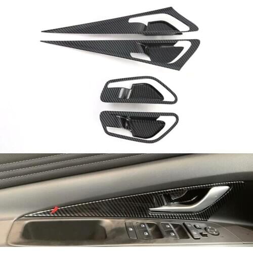 For Hyundai Elantra 2021 Car Interior Door Handle Bowl Cover Trim ABS Carbon Fiber Style Styling Molding 4pcs