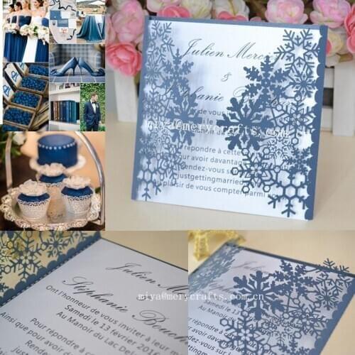 Elegant paper Snowflake Invitations for Birthday Wedding Christmas Banquet New Year Party frozen decoration party
