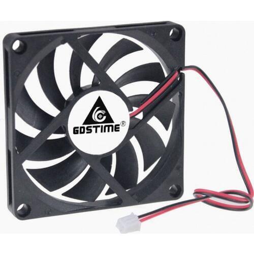 GDSTIME DC 5V 12V 24V 8CM 80x80x10MM 8010 2-Pin Double Ball Bearing Brushless Cooling Cooler Fans