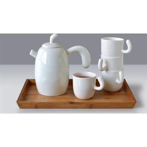Plain white bone china teapot & cup set, porcelain tea set, japanese ceramic tea cups, plain white ceramic coffee mugs