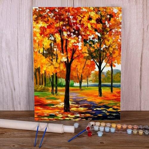 Park By The River Coloring By Numbers Painting Kit Oil Paints 40*50 Painting On Canvas Decoration For Kids Art