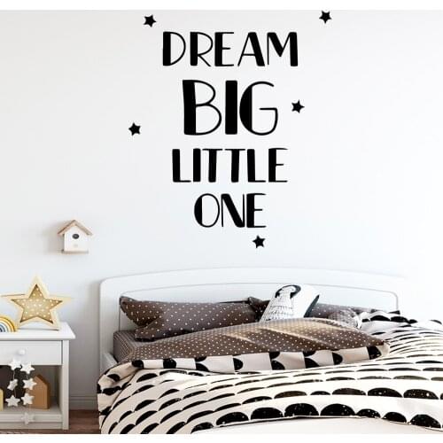 Diy dream big little one Wall Sticker Wall Decal Sticker Home Decor Removable Vinyl Mural Wallpaper Waterproof Wall Art Decal