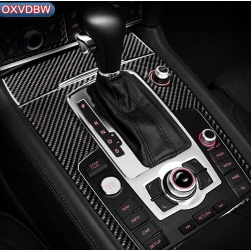 For Audi Q7 Interior Modification Carbon Fiber Stickers Car Gear Shift Panel Protective Trim Decoration Accessories