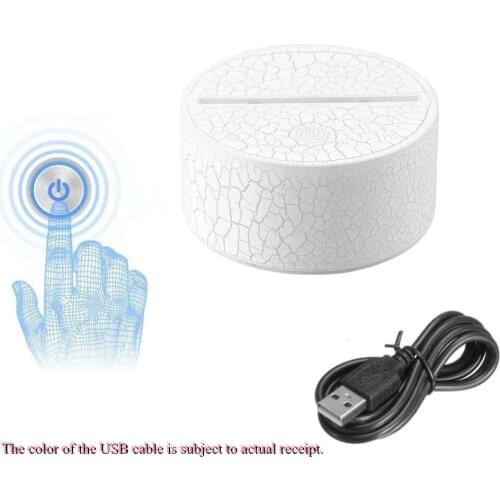 New 3D Colorful Night Light Cracked Base Lamp Holder Creative Christmas Gift 3D Night Light Acrylic Base