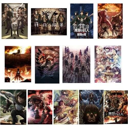 Anime Poster Attack On Titan Canvas Painting Retro Nordic Wall Art Posters And Prints Modular Pictures Modern Living Room Decor