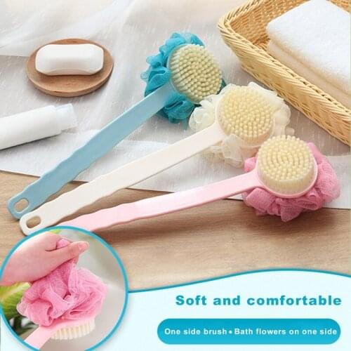 Portable Back Rubbing Bath Brush Wash Brush Back Body Bath Shower Sponge Scrubber Brushes With Handle Exfoliating Scrub For Home