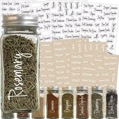 274PCS Transparent Waterproof Spice Stickers for Pantry Jam Labels Supplies For Kitchen Stickers Labels Bottle Container Gadgets