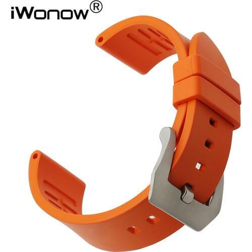 22mm 24mm Fluororubber Watchband for Rado Bell & Ross Oris Rubber Watch Band 316L Stainless Steel Buckle Strap Wrist Bracelet