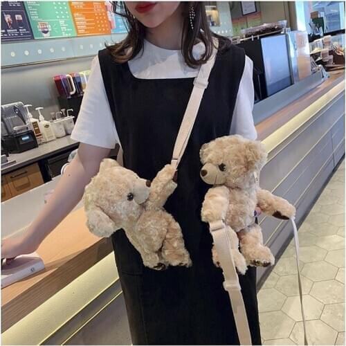 Christmas Gifts Cute Kids Schoolbag Bear Plush Backpack for Children schoolbag plush hasp baby bags toys