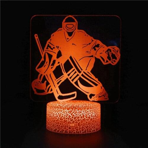 3d Led Ice Hockey Player Hockey LED Light Usb Stereo Light Bedside Night Light Children Gift Men and Women Activity Reward