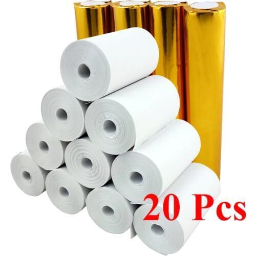 Thermal paper 57 x 30 mm no core BPA free 20 rolls 2 1/4" x 33' super long mobile bluetooth cash register paper roll