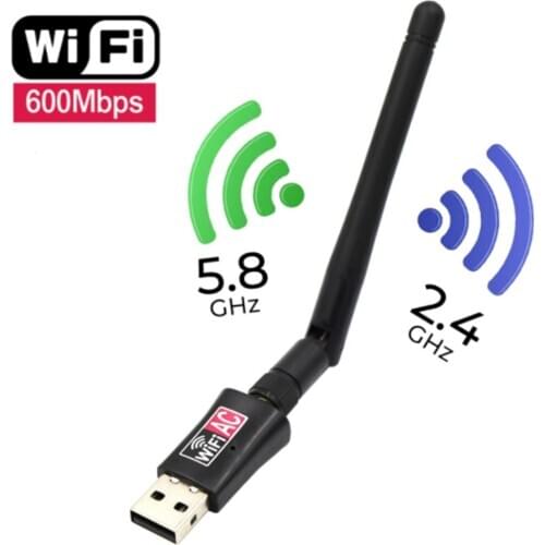 WIFI Adapter USB Dual Band 600Mbps 2.4G/5.8GHz WiFi Wireless Network lan Adapter With Rotatable Antenna