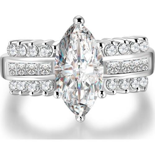 YaYI Fashion Womens Jewelry Ring CZ Silver Color Engagement Rings wedding Rings Party Rings gift