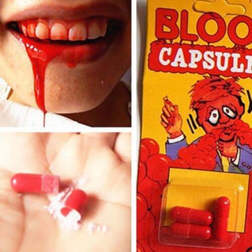 People Funny Scary Props Whole Toys Whole Blood Pill False Blood Capsules Funny Terrified Scary