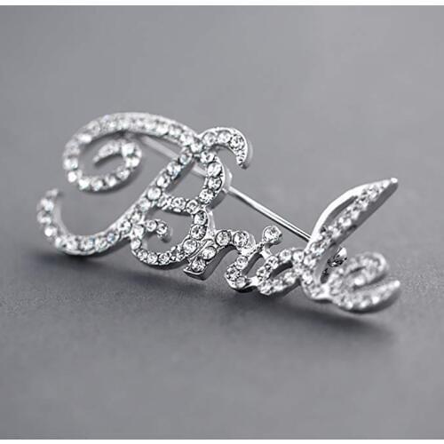 Crystal Rhinestone Brooch Pin Wedding engagement Bride To Be Bachelorette hen Party Bridal Shower marriage gift Decoration favor