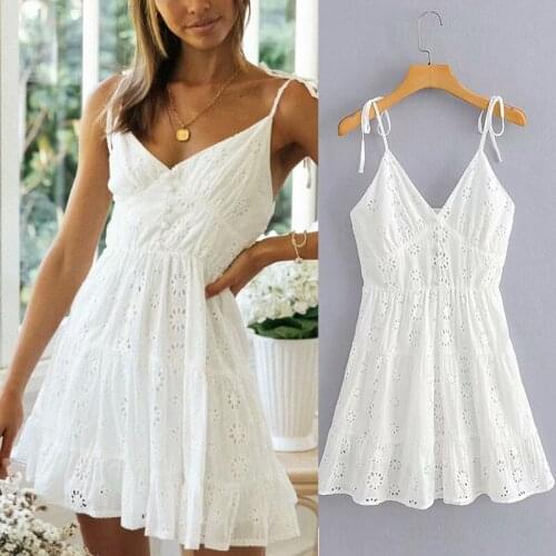Dress 2021 Summer New ZA Fashion Lace Lining V-neck Suspenders Elegant Women Dress Casual Chic High-quality Youth Dress Women