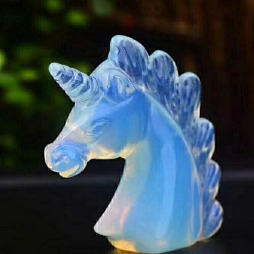 1pcs Carved lapis lazuli Unicorn Skull Natural Quartz Crystal Skull Healing