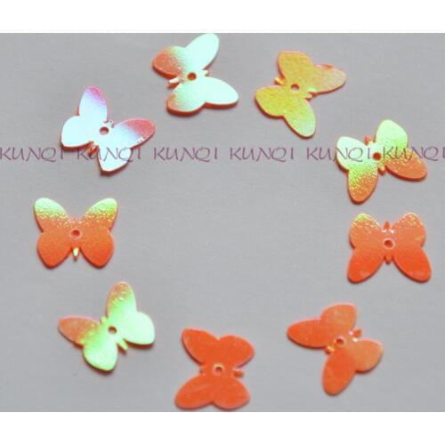 1200Pcs/3200pcs/lot 9*10mm Orange Butterfly Loose Paillette Sequins Beautiful Crafts for Sewing/Webbing Diy Accessory Kids DIY
