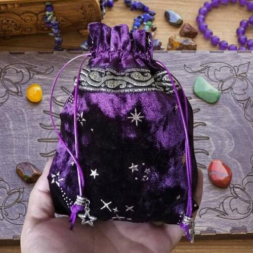 13x18CM Tarot Oracle Card Storage Bag Witch Fortune-telling Supplies Board Game Storage Bags Thick Velvet Witchcraft Supplies