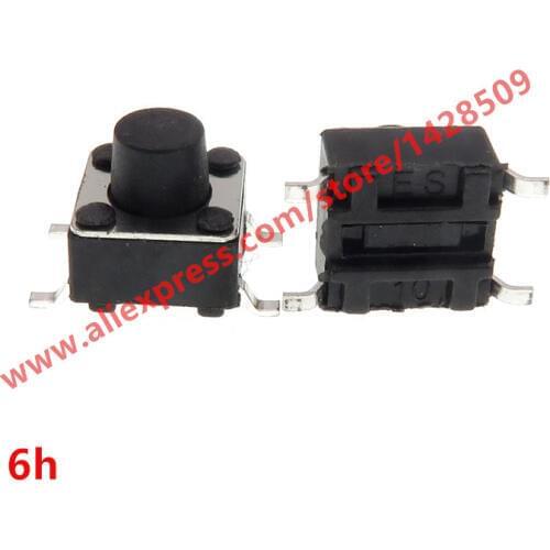 200pcs/lot 6*6*6mm Black Micro Push Button Tactile Tact Momentary Electronic mini micro Switch