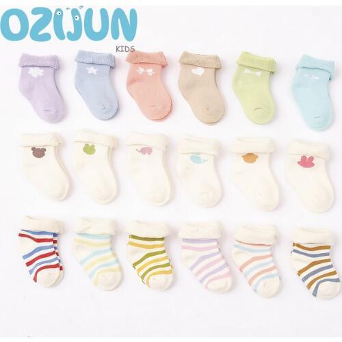 3 Pairs/Lot Unisex 1-5Y Kids Baby Combed Cotton Socklet Children Girl Boy Winter Thickening Terry Bobby Sox Reel Welt Socks