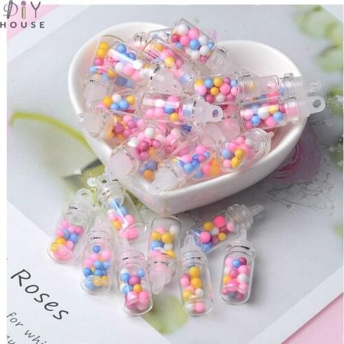 30Pcs Mini Drift Bottles Planar Resin Color DIY Craft Supplies Resin Art Basteln Key Chain Decor Hair Accessories Material