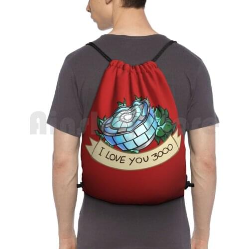 I Love You 3000 Backpack Drawstring Bag Riding Climbing Gym Bag Tony Stark Mcu Comics Movies Geek Nerd Cute Love Endgame
