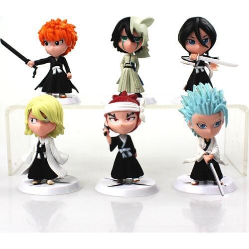 6Pcs/lot 7cm Anime Figure Bleach Ichigo Kurosaki Orihime Inoue PVC Action Figure Model Toys