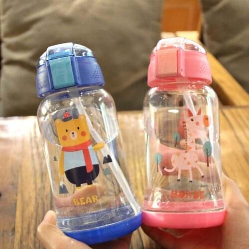 600ML Kids Baby Water Bottle Free Childrens Cup Baby Portable Feeding Bottle With Straw Leak Proof Durable Water Cup