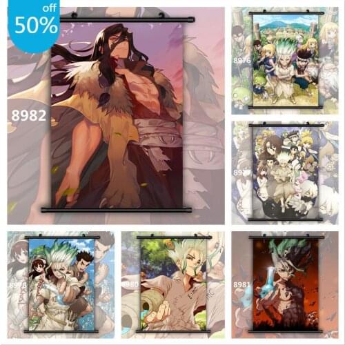 Dr Stone Senku Tsukasa Anime Posters Canvas Painting Retro Poster Wall Decor Wall Art Picture for Living Room Decor Home Decor