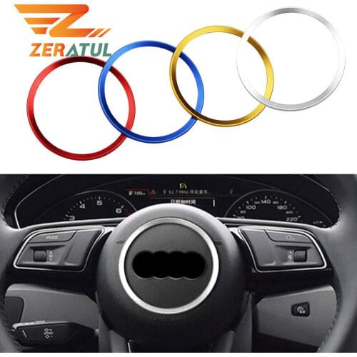 Car Styling for Audi A1 A3 S3 A4 A5 S5 A7 S7 Q3 Q5 TT Auto Steering Wheel Hub Cover Accessories Decoration Sticker Ring Case