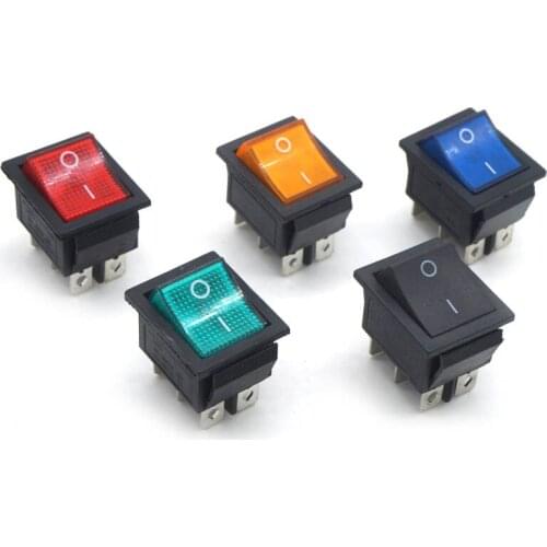 Latching Rocker Switch Power Switch I/O 4 Pins and 6 Pins With Light 16A 250VAC 20A 125VAC KCD4