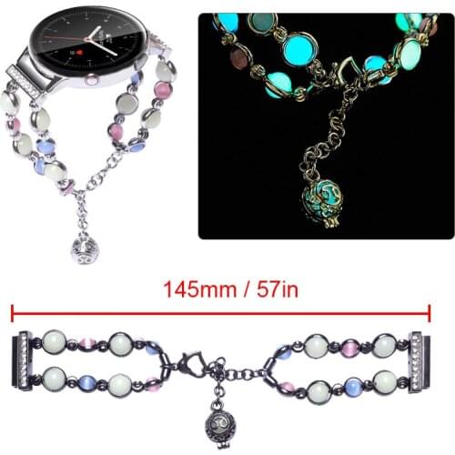 Luminous Beads Bracelet Strap for Samsung Active 2 Band 44mm 40mm Watchband for Galaxy Watch 3 41mm huawei gt 2 42mm Wriststrap