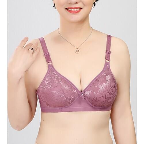 Womens Lingerie Sexy Bra Mother Wireless Brassiere Padded Middle-Aged Underwear Tops