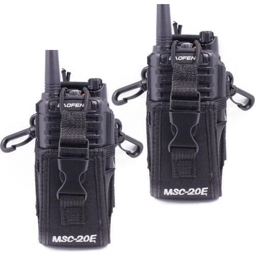 2pcs Abbree MSC-20E Portable Radio Nylon Case Cover Handsfree Holder for Walkie Talkie Baofeng UV-5R UV-XR UV-9R Plus BF-888S