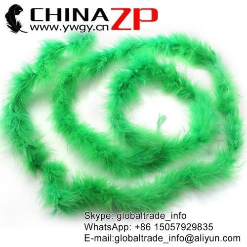 CHINAZP Factory 20yards/lot 10G Dyed Green Turkey Marabou Feather Boas