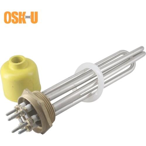 DN40 Electric Water Heater Element 201SUS 1.5" 47mm Brass Thread Electric Water Heating Parts for Water Dispenser 6KW/9KW/12KW