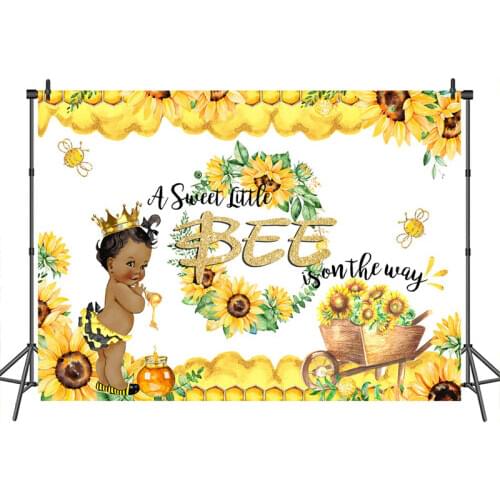 Baby Shower Photography Backdrop A Sweet little Bee Sunflower Honey Photographic background custom photocall photo Studio