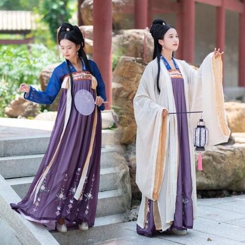 Han classical elements in qin and han dynasties Ru skirt big sleeve shirt long sleeve shirts costume three-piece suit