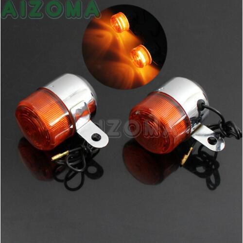 Chrome Motorcycles Signal Indicator 12v 10w Turn Signals Flasher Light Amber Blinker For Honda ST50 ST70 CT70 Z50 Cafe Racer