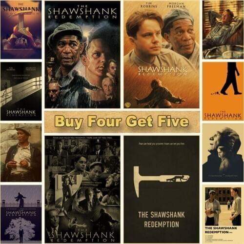 Classic Movie Poster Retro The Shawshank Redemption Posters Wall Art Painting Prints Decoration Bar Cafe Room Home Decor
