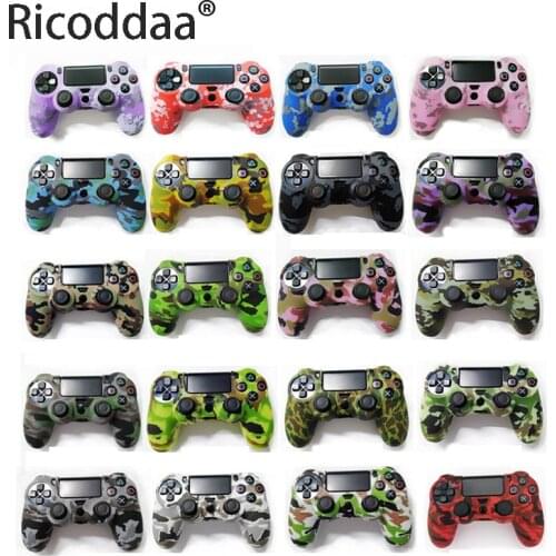 Soft Silicone Camo Case Cover For SONY Playstation 4 PS4 Controller Skin Gel Rubber Protection Case For PS4 Pro Slim Gamepad