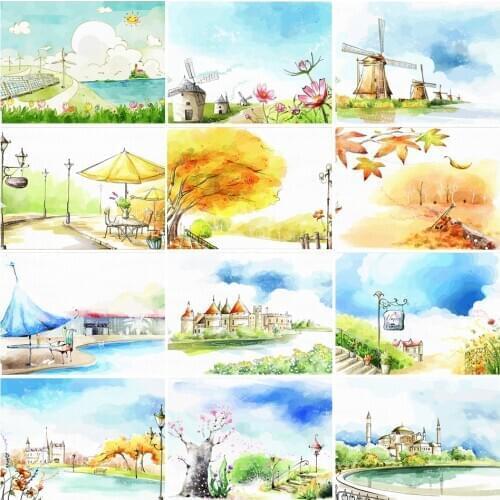 Painting By Numbers DIY Dropshipping 40x50cm Fallen leaves Rural Scenery Canvas Wedding Decoration Art picture Gift