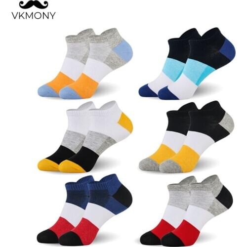 Men no show socks summer cotton thin man socks 6 pairs/lot man stipped socks (EU 39-46) (US 7.0-12.0) VKMONY