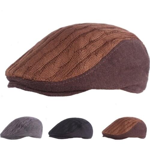 New Knitted Peaky Blinders Winter Hat for Men Berets Caps Casual Peaked Caps Casquette Outdoor Decorate Solid Newsboy Cap 2021