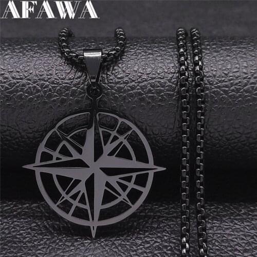 2021 Black Star Stainless Steel Pendant Necklaces for Women Black Color Chain Necklaces Jewelry collares hombre N1229S02
