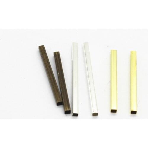 100 PCS 10mm 15mm 20mm 25mm 30mm Metal Raw Brass Antique Bronze Silver Color Rectangle Tube Beads For Jewelry Making
