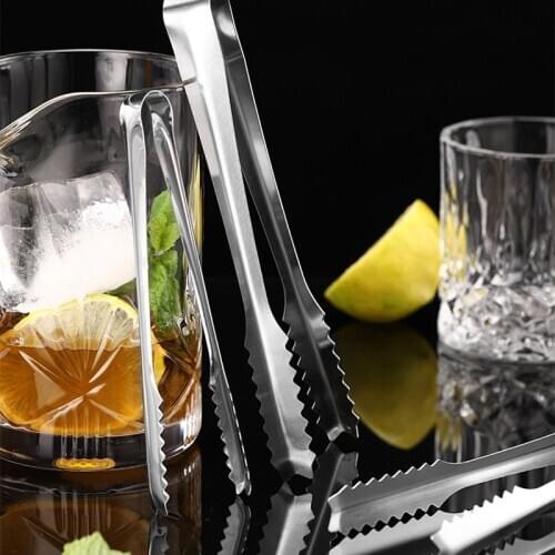 Premium Barware Cocktail Tools 18/8 Stainless Steel Ice Tong Barbecue Party Bar BBQ Clip