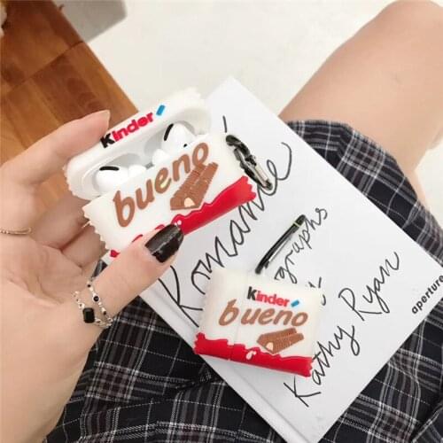 Chocolate For AirPods1 2 earphone case AirPodsPro Case Cute Kinder Bueno cartoon headphone Cover Protect Wireless Headset cover