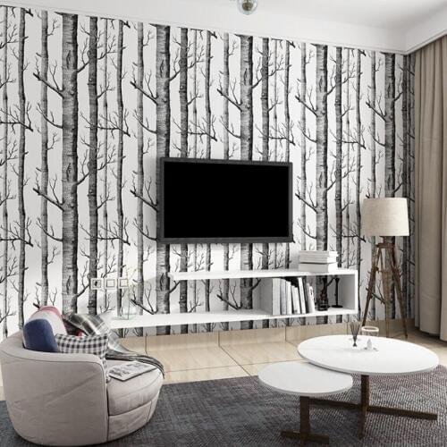 Nordic Black White Tree Wallpaper Murals 3d Forest Living Room Wall Paper Roll Home Decoration Nature Wallpapers Mural EZ138